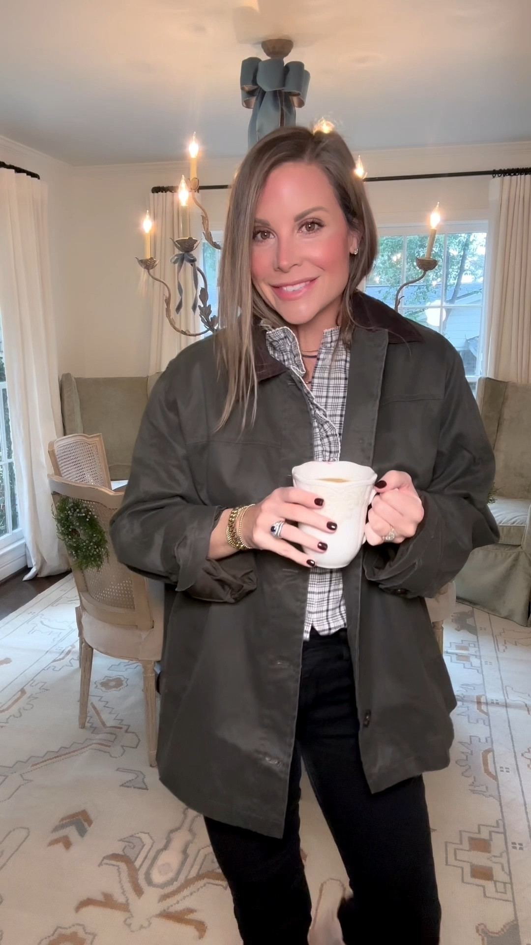 What I’m wearing to Thanksgiving on the Farm.  A mix of high and low classic and chic pieces that can stay with you for years!! Pop a ruffle and add some baubles for a feminine touch! 

#ThanksgivingOOTD #FallOutfitInspo #CozyAndCute #OOTD #LayeredLook #MomStyle #GloverGirls #HolidayStyle #FallFashion #Thankful #LTKFall #FallVibes 

#LTKHoliday #LTKgrwm #LTKHoliday #LTKootd