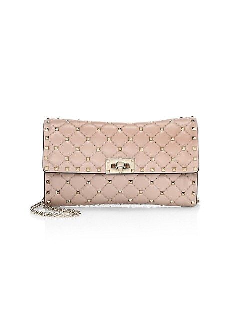 Rockstud Spike Leather Crossbody Clutch | Saks Fifth Avenue