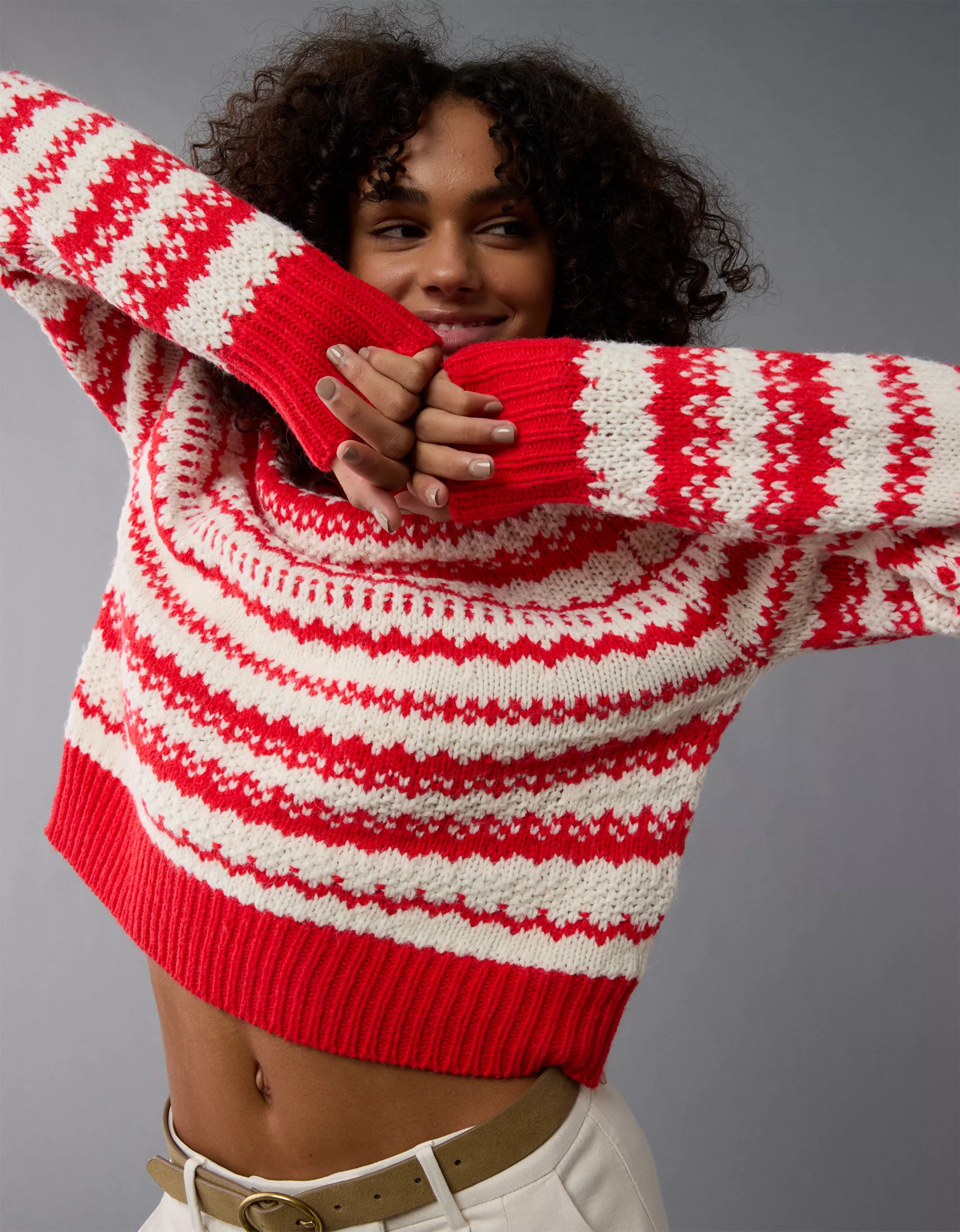 AE Chunky Raglan Fairisle Sweater | American Eagle Outfitters (US & CA)