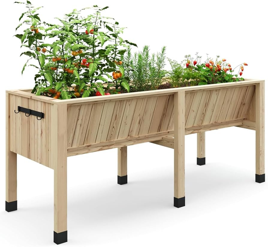 Garvee 6x2x2.5 ft Large Raised Garden Bed (72x26x30 in) - Elevated Wood Planter Box with Storage ... | Amazon (US)