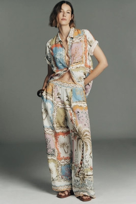 Ranna Gill Tropical Print Wide-Leg Pants | Anthropologie (US)