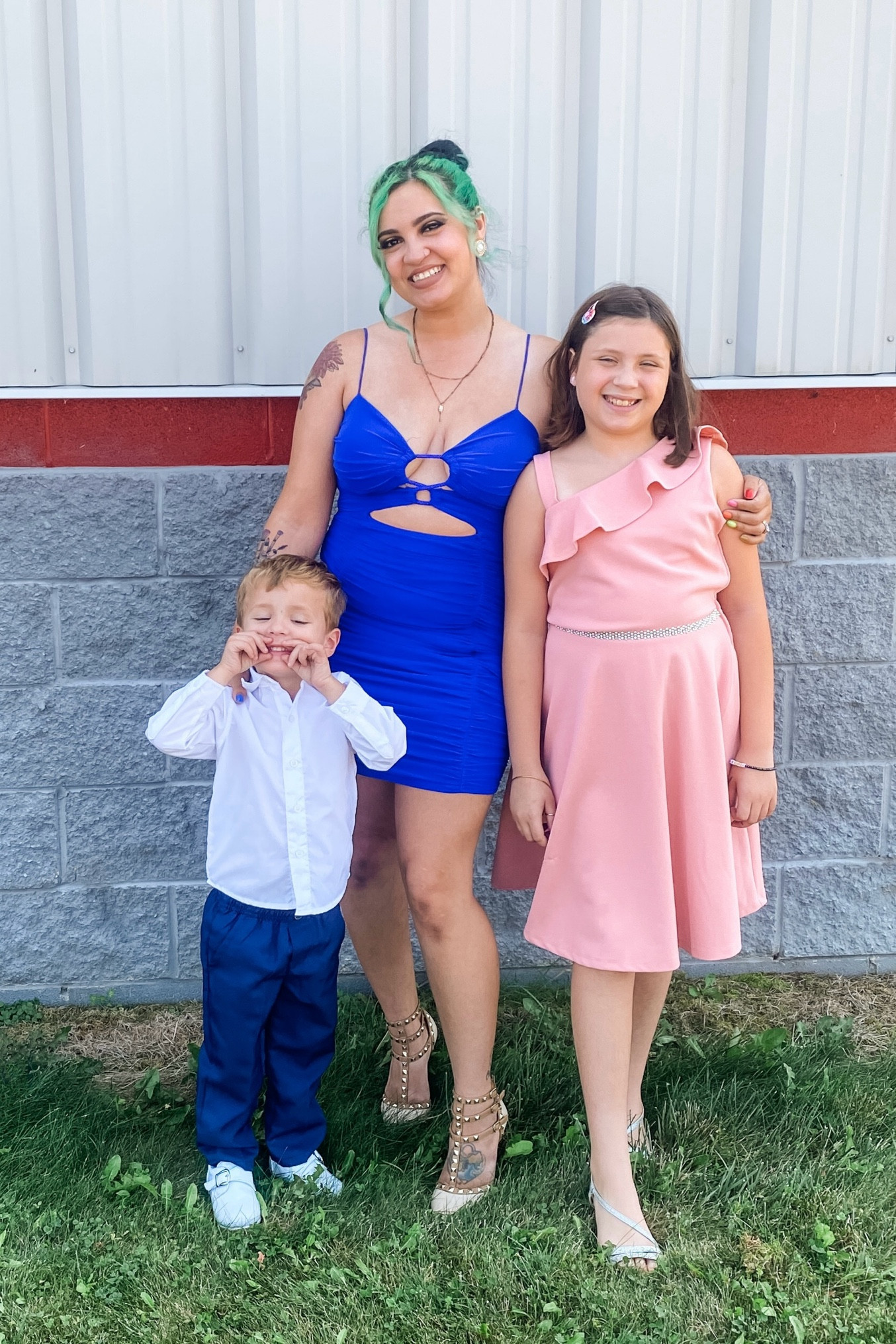 We were wedding guest ready! 
Got my dress from Windsor Size L. Gold Heels from Charlotte Russe. 
Daughters dress is from Speechless Kids. 🩷

#LTKParties #LTKFamily