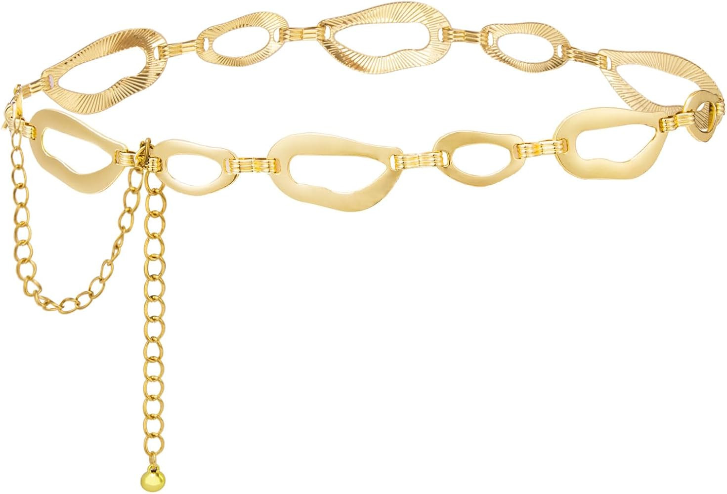 YooAi Chian Belt for Women Fashion Boho Metal Waist Body Chain Circle Link Belt | Amazon (US)