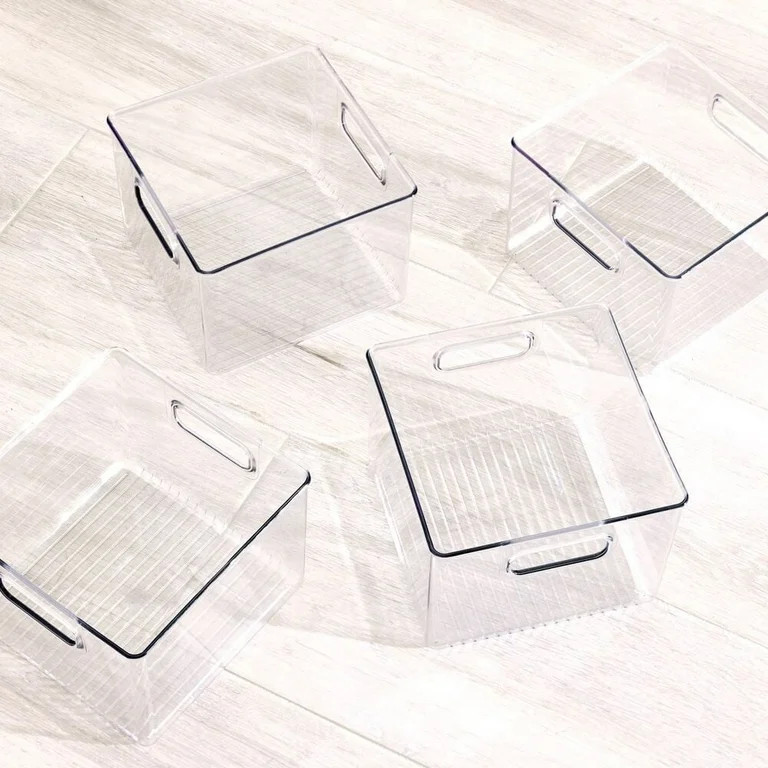 iDesign, 4-Piece Multiuse Clear Plastic, Open Top Organization Bins | Walmart (US)