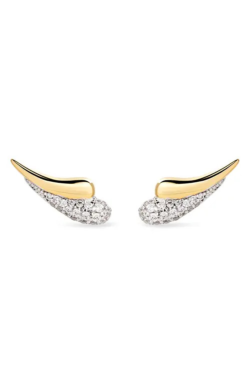 Ana Luisa Lowen Cubic Zirconia Stud Earrings in Gold Clear at Nordstrom | Nordstrom