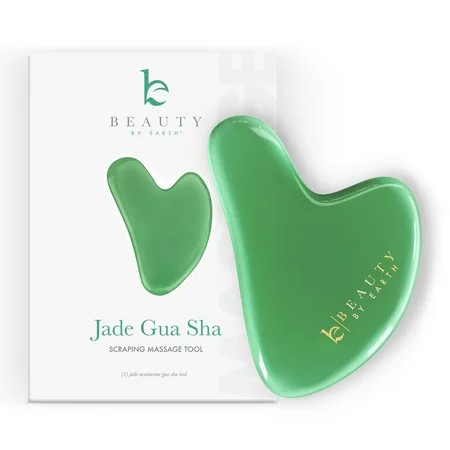 Beauty by Earth Gua Sha Tool - Jade Stone Scraping Massage Tool, Facial Massage for Lymphatic Drainage for Face, Eyes, Neck and Body | Walmart (US)