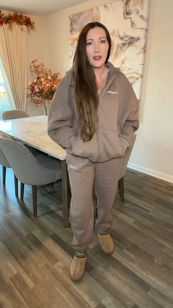 When those cold days approach I’ll be comfy in my Comfrt sweat sets. 5’7” tall 135 pounds wearing medium. It’s an oversized fit. Color caramel. My slippers are so comfy too they have memory foam and are made from suede and fur lined. #prohectcloudslippers #comfrt #falloutfits #loungeset #sweatset

#LTKOver40 #LTKTall #LTKSaleAlert