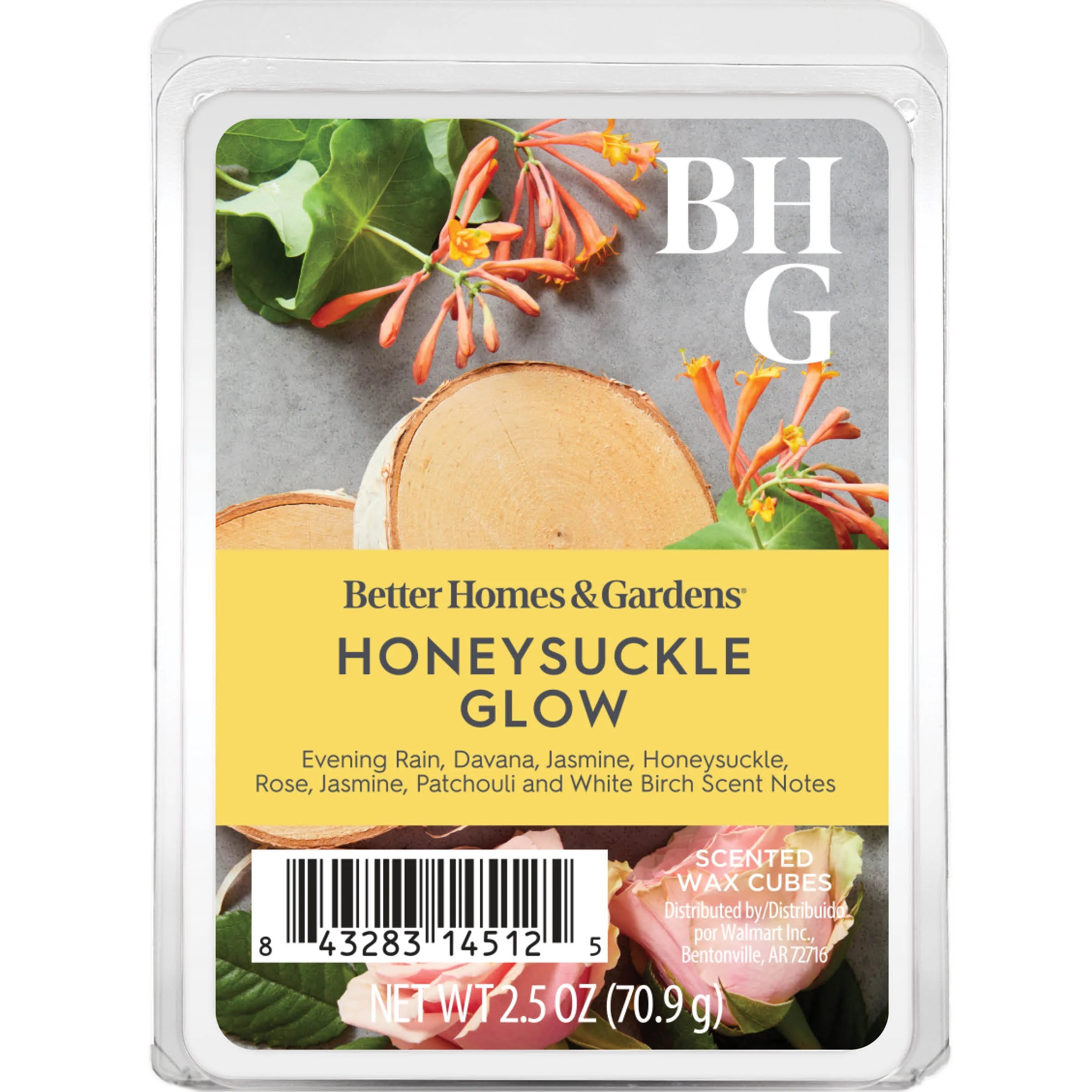 Honeysuckle Glow Scented Wax Melts, Better Homes & Gardens, 2.5 oz (1-Pack) | Walmart (US)