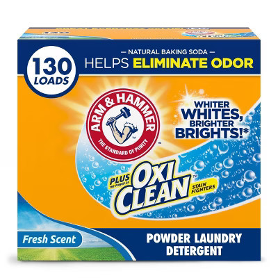 Arm & Hammer Fresh Scent Plus OxiClean HE Laundry Detergent Powder 130 Loads - 160oz | Target