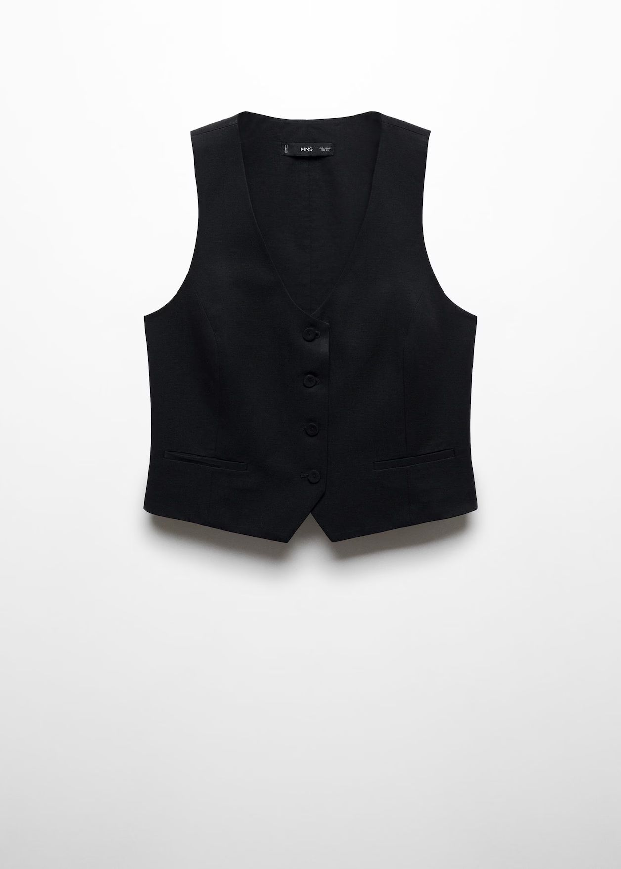 Linen button vest  -  Women | Mango USA | MANGO (US)