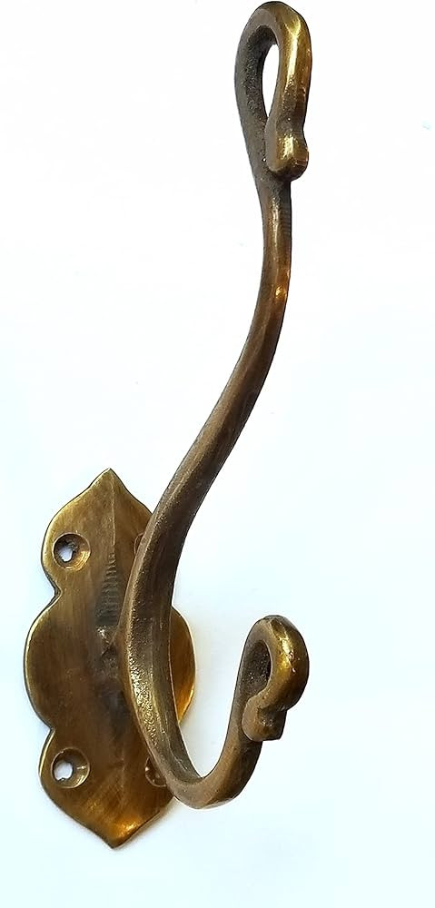 hardwarefinds Large Solid Brass Vintage Antique Style Ornate Double Coat Hat Towel Hook 6 C11 | Amazon (US)