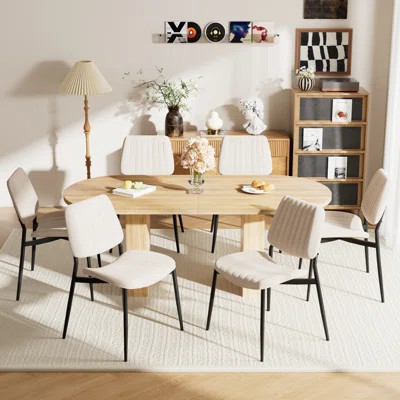 Oval Dining Pedestal Kitchen Table And Chairs Set | Wayfair North America