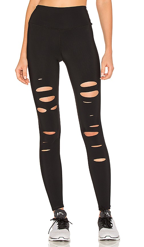 High Waist Ripped Warrior Legging in Black | Revolve Clothing (Global)