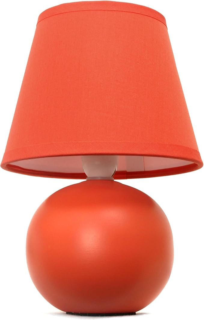 Simple Designs LT2008-ORG Mini Ceramic Globe Table Lamp, Orange | Amazon (US)