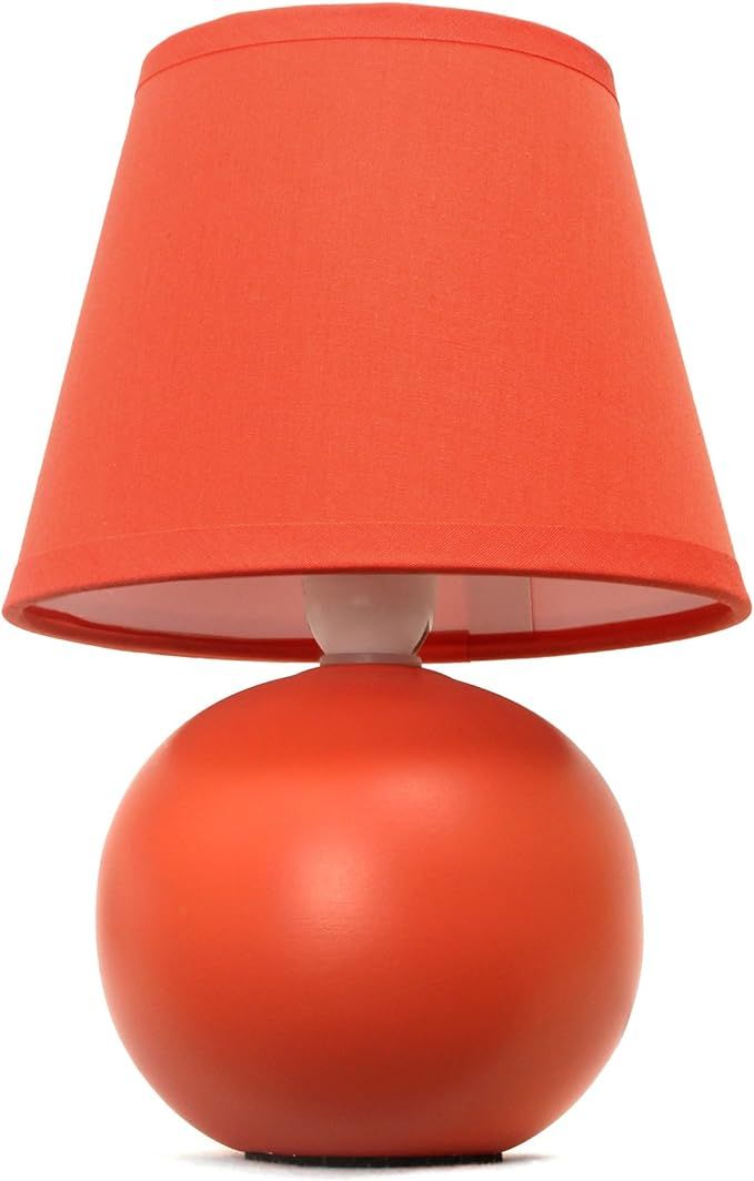 Simple Designs LT2008-ORG Mini Ceramic Globe Table Lamp, Orange | Amazon (US)