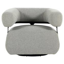 Clover Industrial Loft Grey Performance Black Iron Swivel Occasional Chair | Kathy Kuo Home