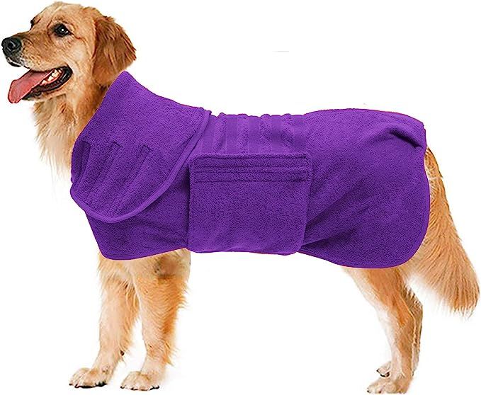 Geyecete Dog Drying Coat -Dry Fast Dog Bag - Dog Bathrobe Towel - Microfibre Fast Drying Super Ab... | Amazon (US)