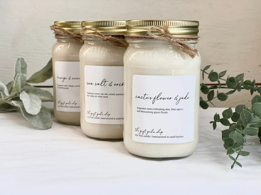 Spring Soy Candles Choose Your Scent 8 Oz Mason Jar Candle - Etsy | Etsy (US)