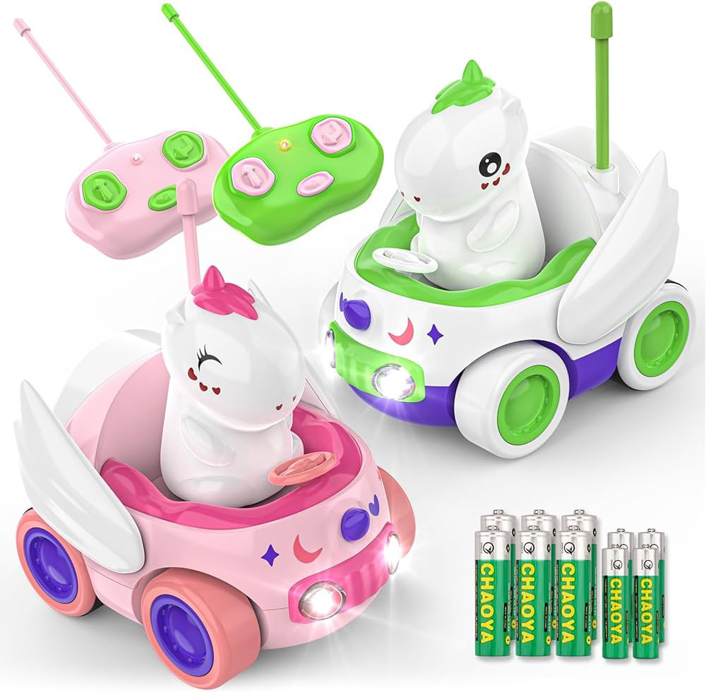 Kroyedfuw 2 Pack Unicorn Remote Control Car for Toddler, Unicorns Gifts for Girls and Boys, Car T... | Amazon (US)