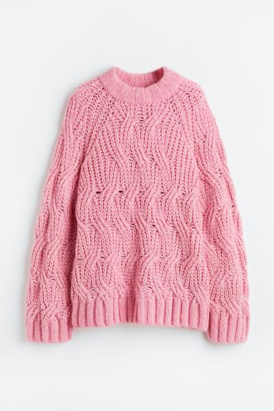 Oversized cable-knit wool-blend jumper | H&M (UK, MY, IN, SG, PH, TW, HK)