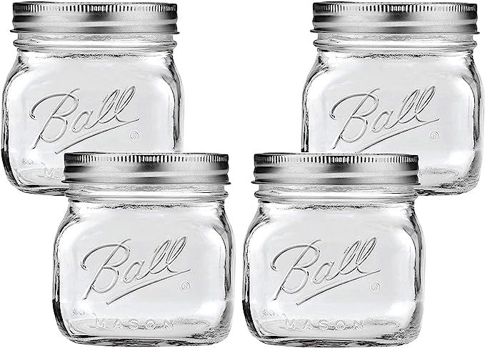 Ball Collection Elite Wide Mount 16Oz Pint Jars (Pack of 4) | Amazon (US)