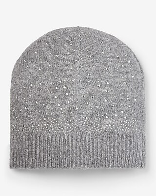 Rhinestone Knit Beanie | Express
