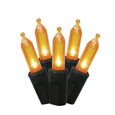 Orange Lights, 50CT, LED Minis, 9.5ft, Halloween Indoor/Outdoor, by Way To Celebrate | Walmart (US)