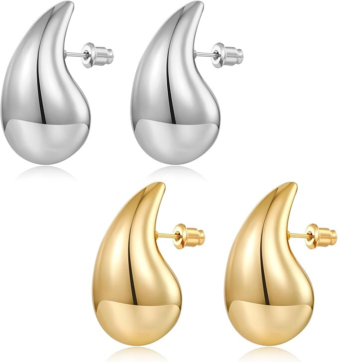 FAMARINE Waterdrop Gold Earrings for Women Teardrop Gold Big Earrings Fashion Jewelry Gift | Amazon (US)