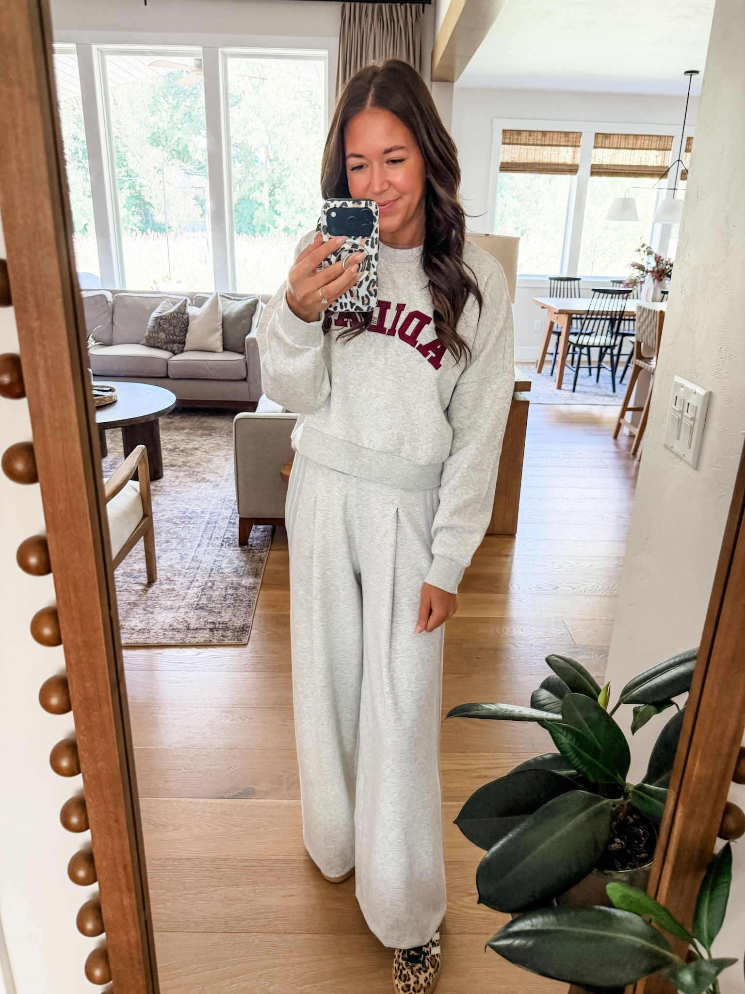 This matching set 😍 The wide-leg pants + cropped collegiate sweatshirt make sweats feel so much more put together. Comfy enough for the couch, but I’d 100% wear this out. 👏🏼
And obviously… the leopard sneakers. 🐆🤎
@adidas #createdwithadidas #adidaspartner@Shop.LTK  #liketkit liketk.it/xx

#LTKgrwm #LTKootd #LTKdayinmylife