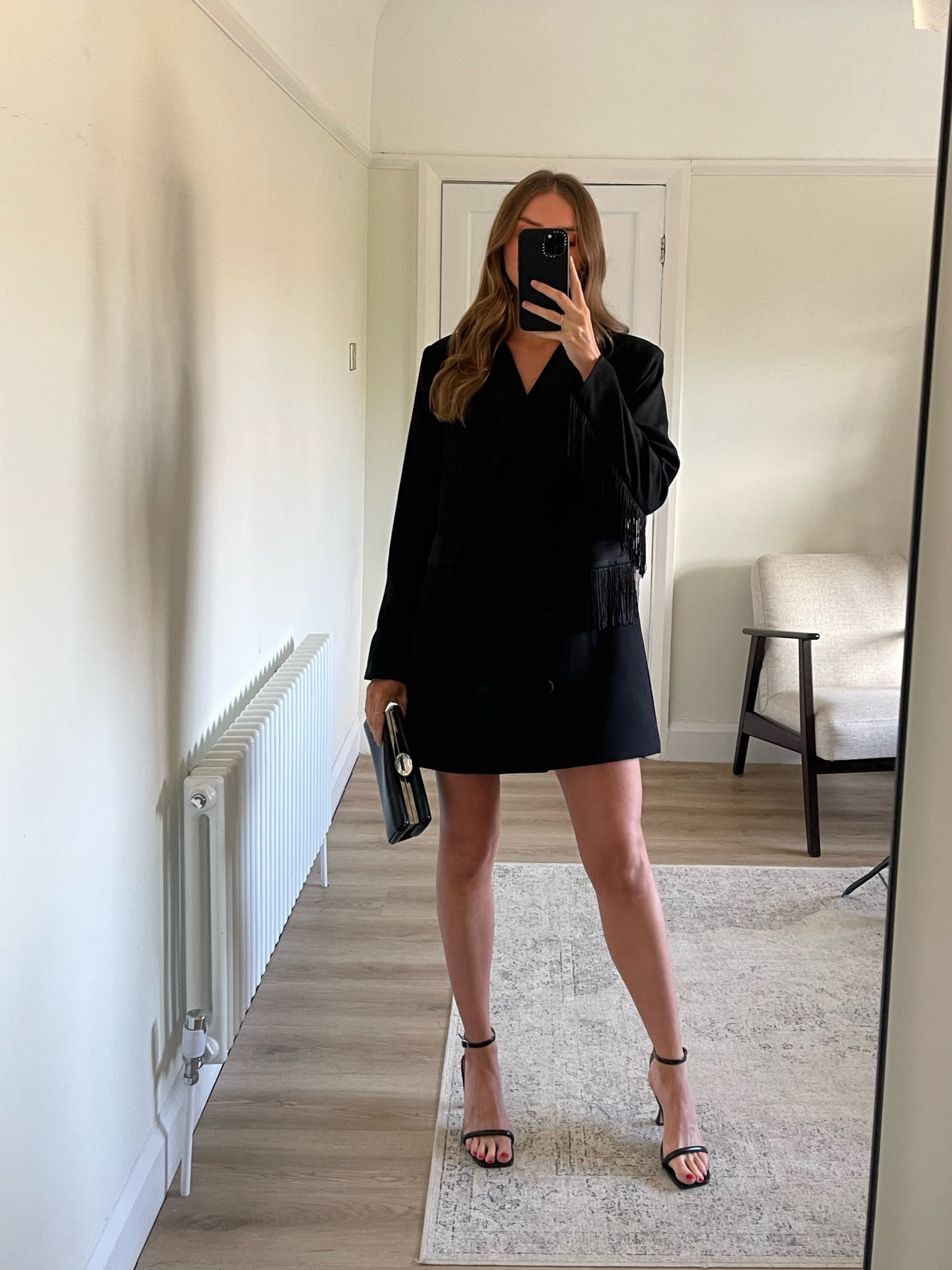 Party-wear styling with Warehouse 
Wearing a size 10 in the black fringed blazer dress 



#LTKuk #LTKpartywear #LTKautumn