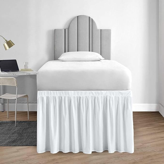 1000 Series College Dorm Room Bedskirts Twin XL Extra Long Ruffled with Split Corner Elegant Desi... | Amazon (US)