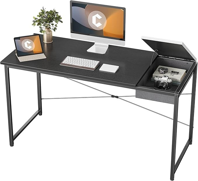 Cubiker Computer Desk 55" Home Office Writing Study Laptop Table, Modern Simple Style Desk with D... | Amazon (US)