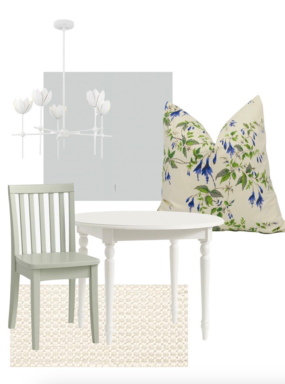 Starting to work on a mood board for the girls playroom in the new house!

I have already ordered the light fixture, rug, and pillow!