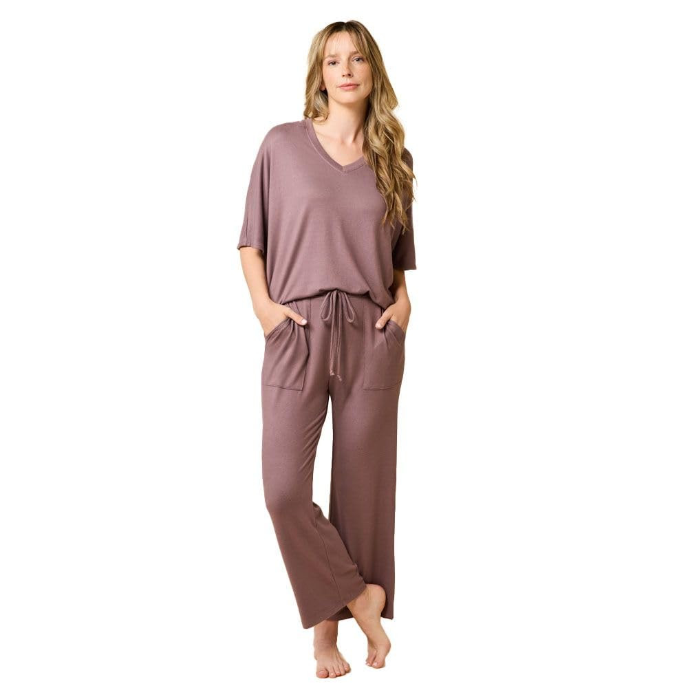 Softies Dream Relaxed V-Neck with Capri Lounge Set for Women | Amazon (US)