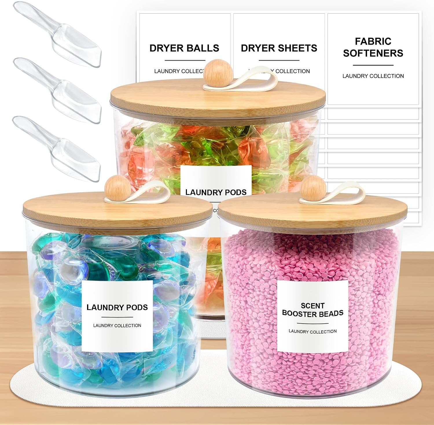 HOYTAMDAR 3 Pack Laundry Pods Container,Laundry Powder Container,Clear | Amazon (US)
