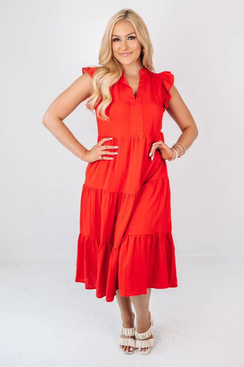 Dance 'Til Dawn Midi Dress - Red | The Impeccable Pig