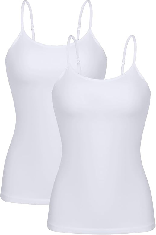 beautyin Cotton Camisole Tops for Women Shelf Bra Adjustable Spaghetti Strap Tank Top Basic Cami ... | Amazon (US)