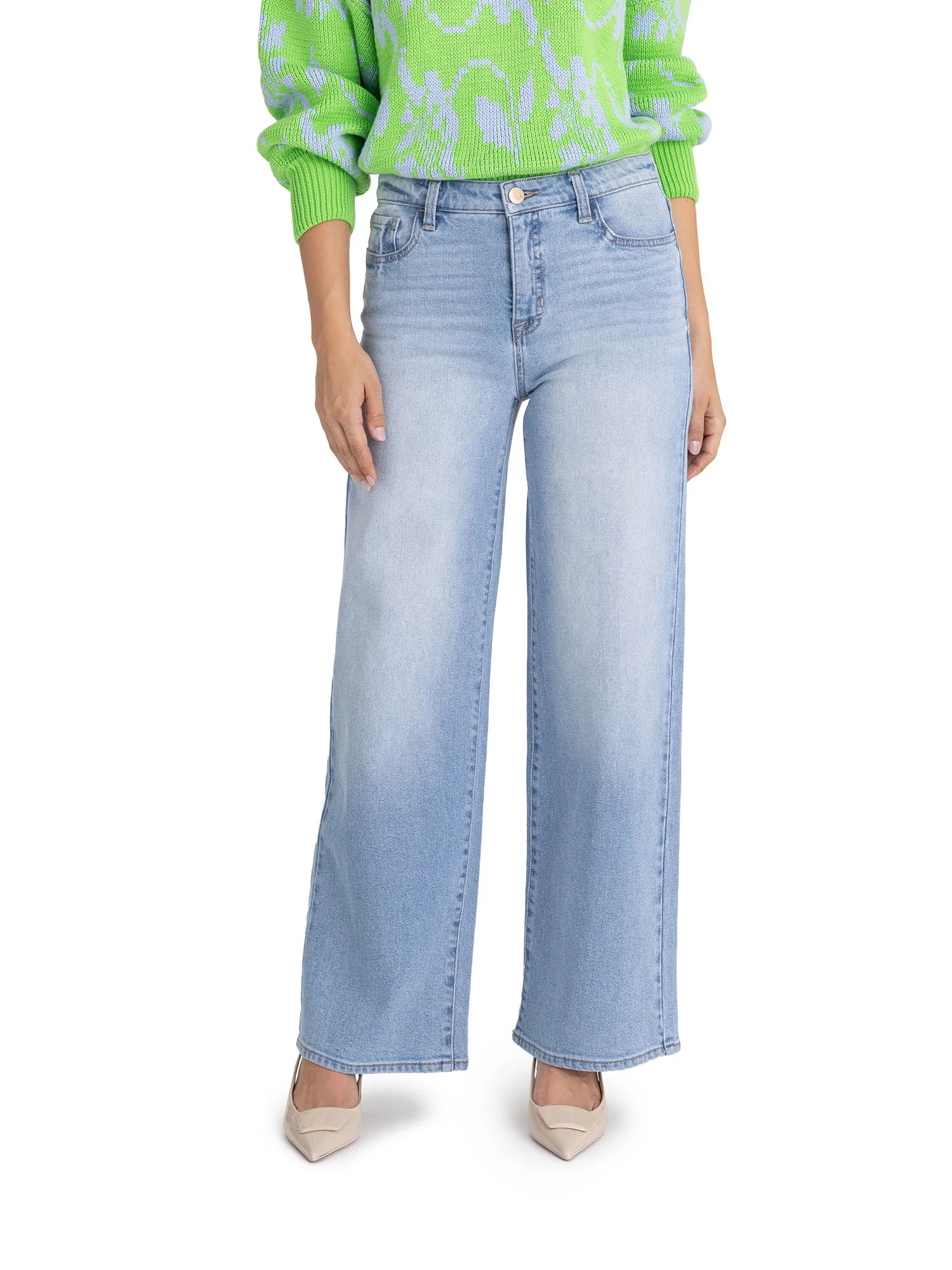 Jordache Women's High Rise Wide Leg Jeans, 32" Inseam, Sizes 2-22 | Walmart (US)