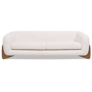 Jennifer Taylor Alpine 90.5 in. Shelter Arm Modern Scandinavian Minimalist Boucle Sherpa Fabric L... | The Home Depot