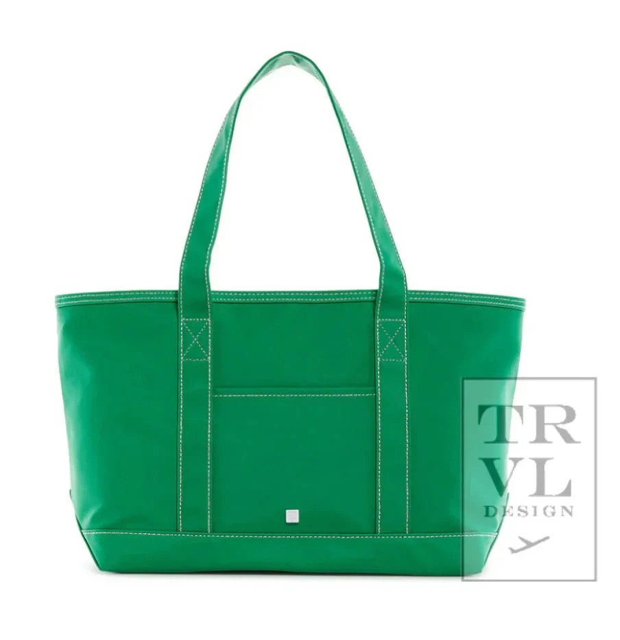 Kelly Green Coated Canvas Maxi Tote | Morrow and Main