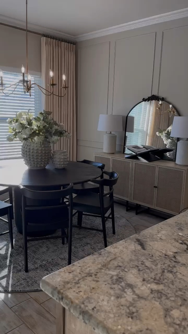 Two pages curtains has the best windows treatments hands down! Everything is completely customizable and over 35 colors to best fit your home 
Home curtains, dining room curtains, Lulu and Georgia, target studio McGee, Nathan James, sideboard, black dining room table, loloi rugs, dining room rug, shades of light, brass chandelier, home interior, home improvements, home finds, style with me 

#LTKstyletip #LTKhome #LTKFind