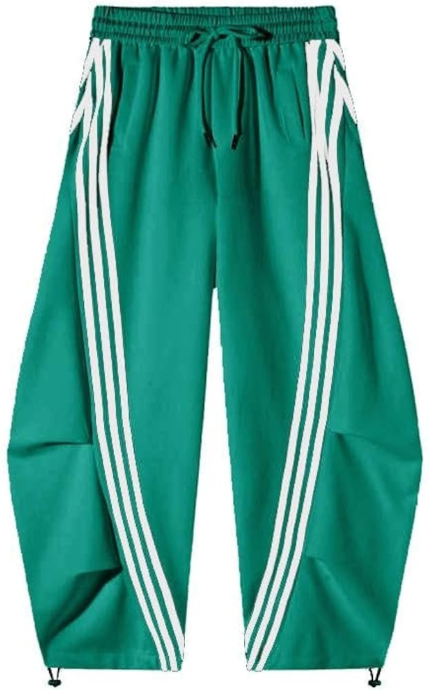 Flooo Loose Wide Leg Striped Track Pants, Women's Casual Streetwear Joggers with Elastic Waistban... | Amazon (US)