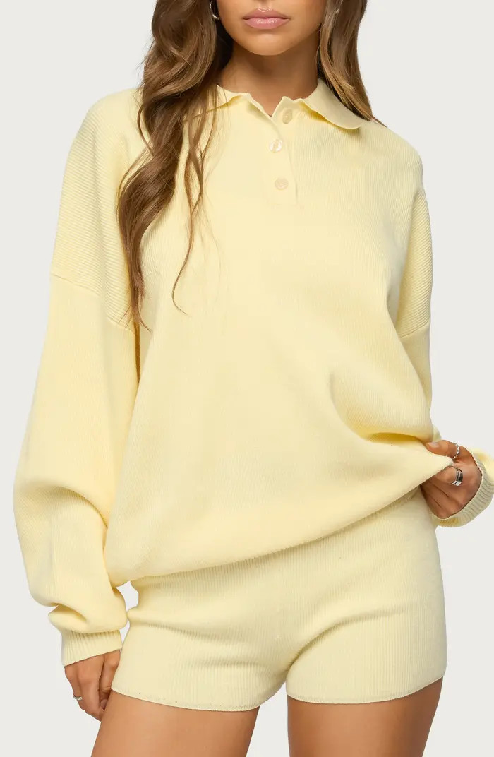 EDIKTED Lorie Oversize Polo Sweater | Nordstrom | Nordstrom