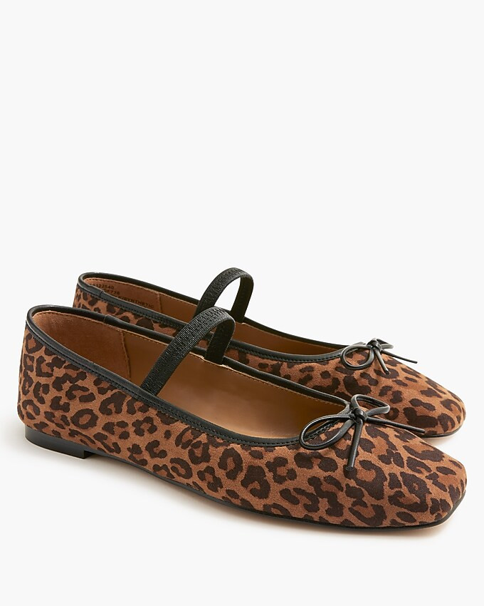Leopard ballet flats with strap | J.Crew Factory
