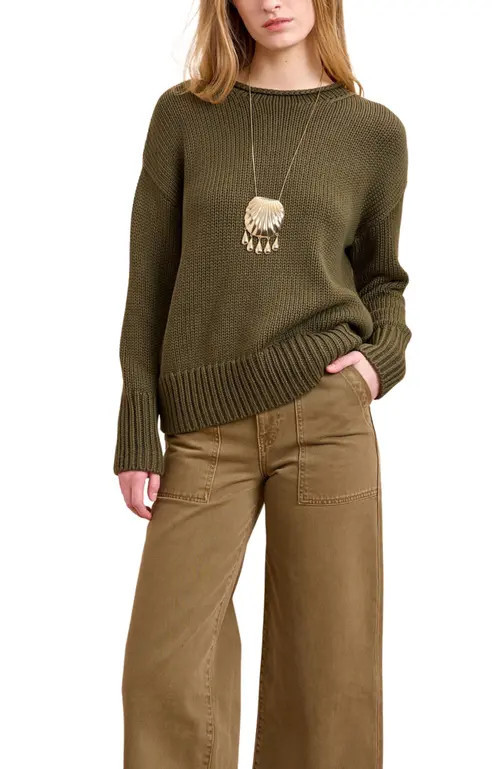 La Ligne Solid Marina Sweater in Olive at Nordstrom, Size X-Small | Nordstrom