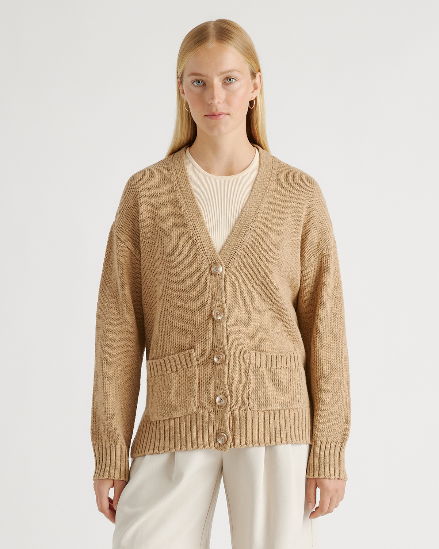 Cotton Linen Relaxed Cardigan | Quince