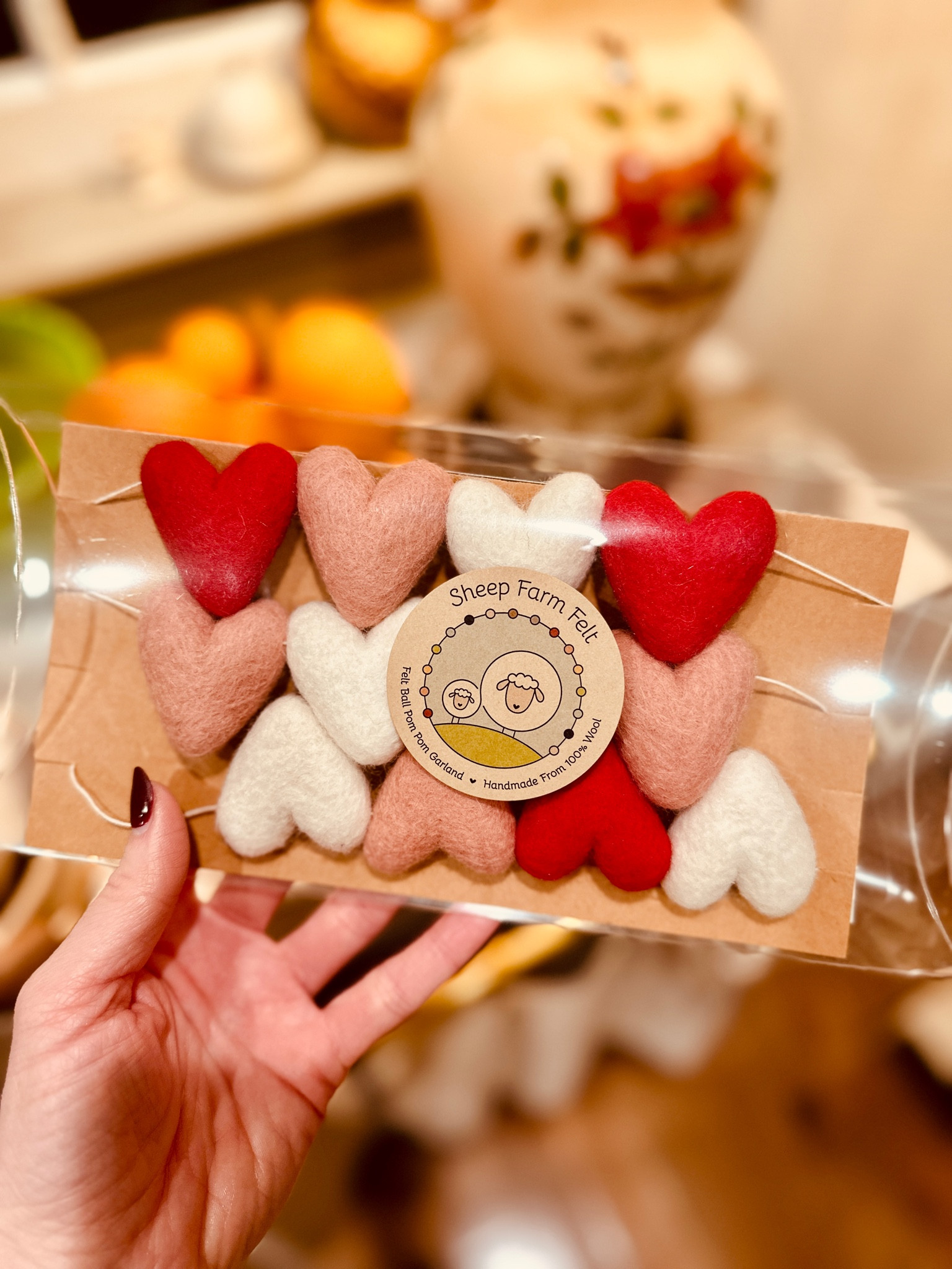 Love this heart felt garland for Valentine's Day! 
