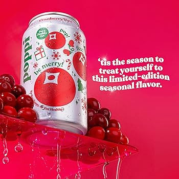 POPPI Sparkling Prebiotic Cranberry Fizz Soda w/Gut Health & Immunity Benefits, Beverages made wi... | Amazon (US)
