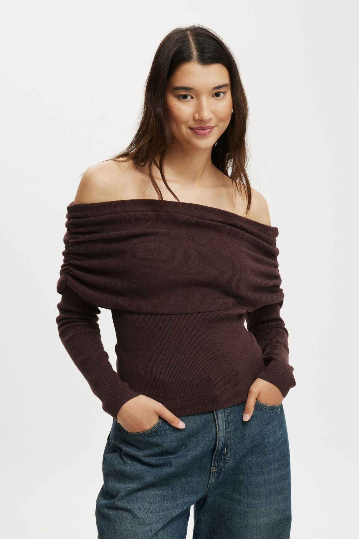 Everfine Rib Ruched Off Shoulder | Cotton On (US)