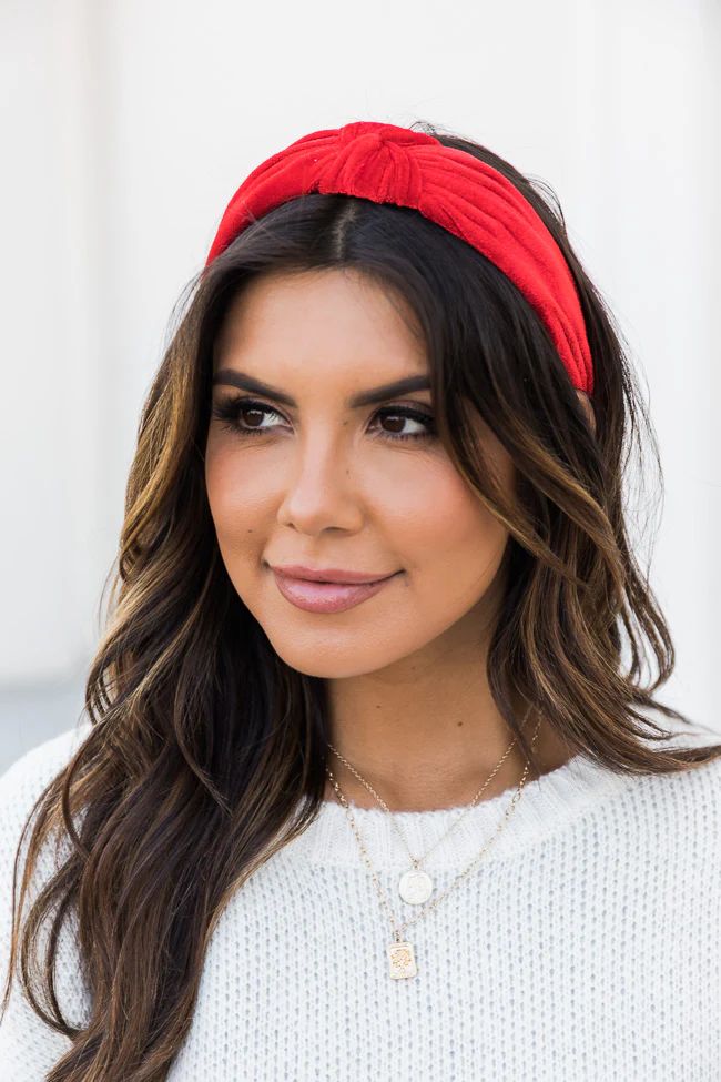 Extra Inspiration Velvet Red Headband | The Pink Lily Boutique